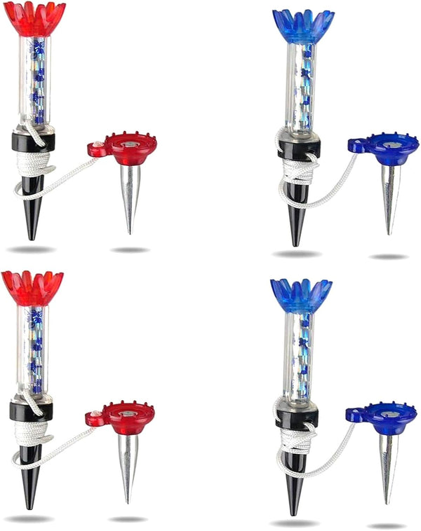 Golf Tees Unbreakable Plastic Magnetic 80 mm Long Bulk Reusable 4/8 Pack Blue Red Flexible Magnet Tee Lift Step for Men