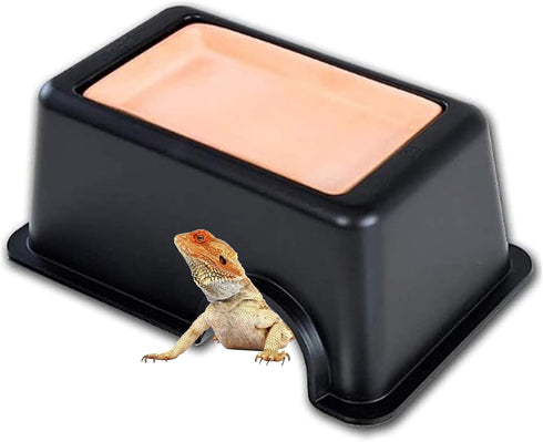 Tfwadmx Reptile Hide Box, Gecko Hideout and Cave with Water Supply for Lizards, Snakes, and Frogs