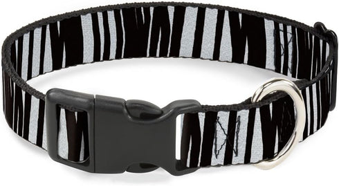 Buckle-Down Plastic Clip Collar, Zebra, 1.5" Wide, Fits 16-23" Neck, Medium
