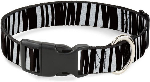 Buckle-Down Plastic Clip Collar, Zebra, 1.5" Wide, Fits 16-23" Neck, Medium