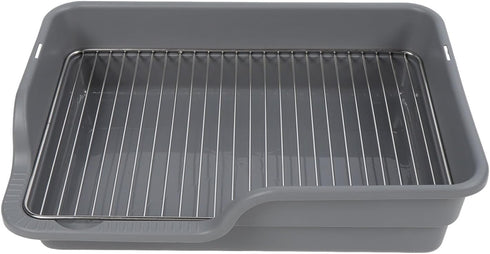 Dog Potty Tray, Stainless Steel Grid Dog Training Toilet for Small Medium