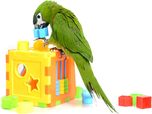 Bird Puzzles Training Block Toy, Educational Intelligence Development for Parrots, Budgies, Cockatiels, Conures, Finches
