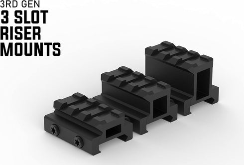 Monstrum Lockdown V3 Picatinny Riser Mount with Recoil Stop Base, 1.5 Inch Length