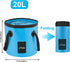 WADEO Portable Camping Shower, Outdoor Electric Rechargeable Pump with 20L Collapsible Bucket