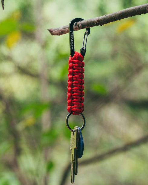 Paracord Keychain with Carabiner - Military Braided Clip with Strap for Keys for Men and Women