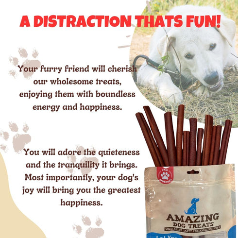 Amazing Dog Treats 6 Inch Collagen Stick - 25 Count, 95% Natural Collagen Bully Sticks for Dogs