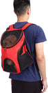 Pet Carrier Backpack, Dog Front Carrier, Cat Backpack Carrier for Traveling, Hiking, Cycling with Ventilated Mesh (Red)
