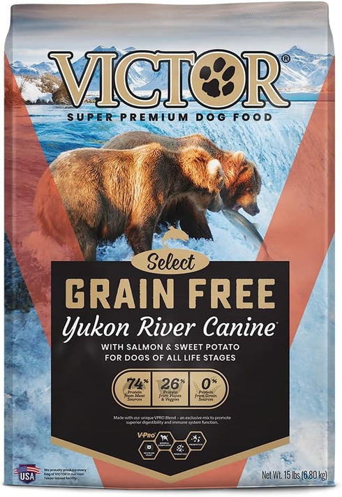 Victor Super Premium Dog Food – Grain Free Yukon River Canine – for Dogs of All Life Stages, High Protein Dry Dog Food,