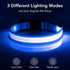 Vizpet LED Dog Collar - Adjustable USB Rechargeable Light Up Safety Glowing Collar for Dogs (Large, Blue)