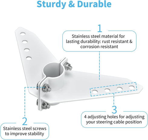Haoguo Steering Triangle, Compatible with Newport NK-180S Brushless Kayak Motor, Stainless Steel Structure