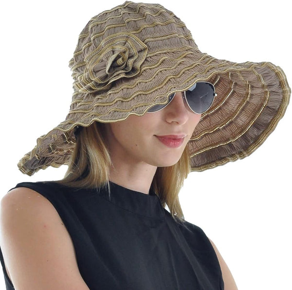 Folding Vintage Outdoor Sun Hats for Women by FORBUSITE, UV Protection for Beach Garden Travelling