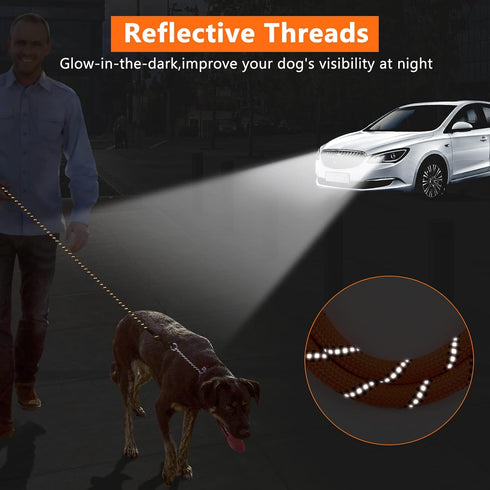 NTR Heavy Duty Large Dog Leash - 30FT Reflective with Swivel Lockable Hook and Comfortable Padded Handle
