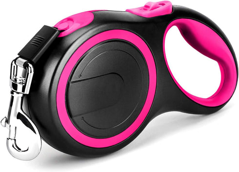 Segarty 26ft Retractable Dog Leash, Heavy Duty Nylon Tape for Medium Large Dogs Up to 110Lbs, Pink