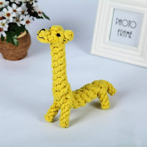 Dog Pet Puppy Chew Toys for Teething - Rope Ball Knot Training Treats for Small Medium Dogs (Giraffe)