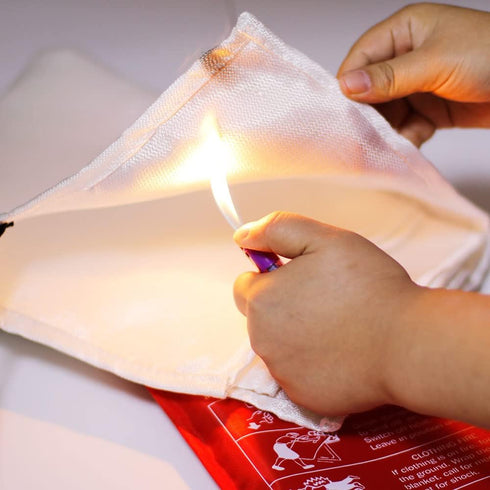 Fire Blanket - Fiberglass Emergency Suppression Blanket, Flame Retardant Safety Cover for Kitchen, Home, Car, 2 Pack