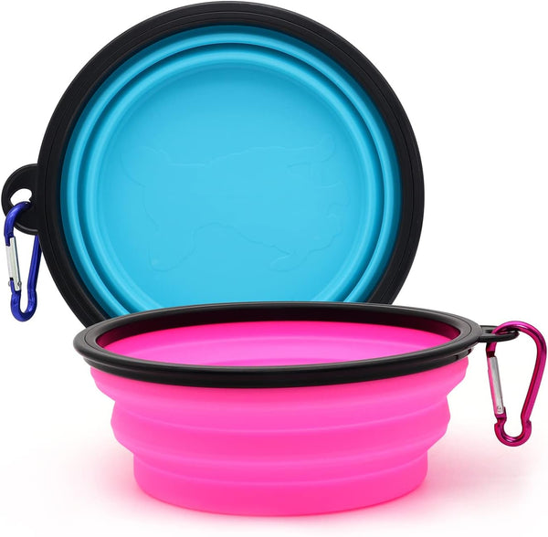 2-Pack Small Dog Travel Bowl, Collapsible Bowls for Dogs, Portable Pet Feeding Watering Dish