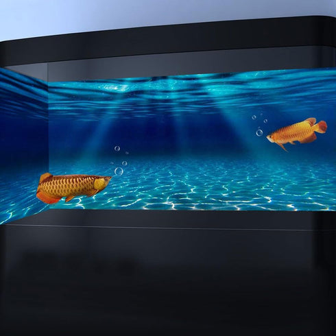 Natural Undersea Aquarium Background, 48X24IN Underwater Ocean Sunlight Fish Tank Background with Tape
