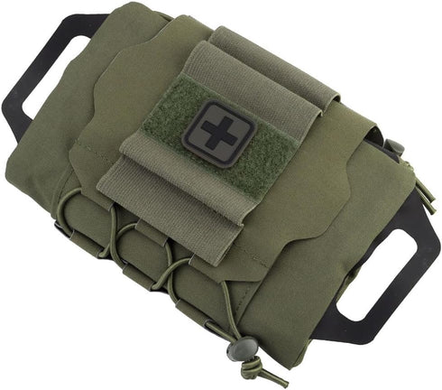 Tactical Military Pouch MOLLE, Rapid First-aid Belt Pouch, Survival Two-piece System Med Roll Carrier