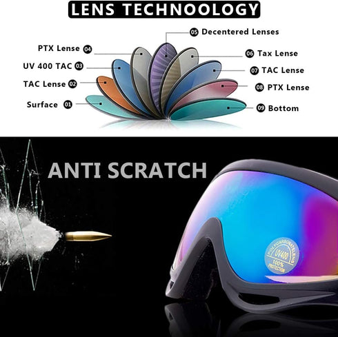 Peicees Pack of 4 Ski Goggles for Women Men Kids, Snow Sports Motorcycle Snowboard Goggles