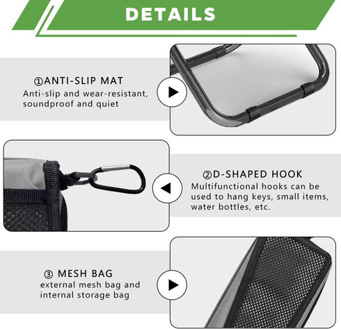Lunale Portable Ultralight Collapsible Stool,Camping Chair,Handbag Style Pocket Foldable Stool for Camping Travel