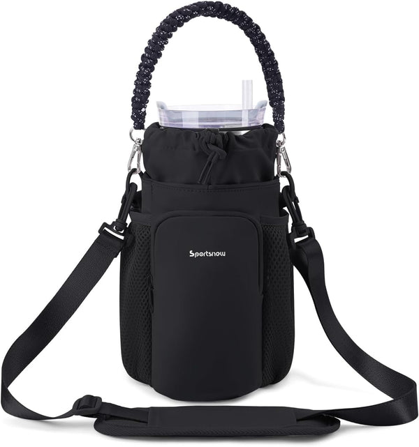sportsnew Large Water Bottle Bag for 32/42/64oz Water Bottle,Water Bottle Holder Carrier with