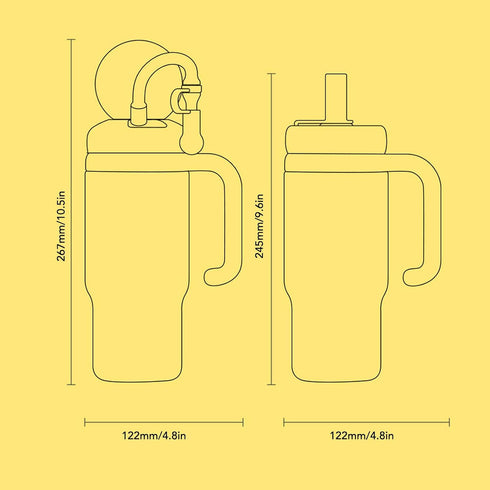 Luocute 710ml Stainless Steel Whale Fountain Cup, Kids Sippy Cup Water Bottle with Lid and Straw, for Toddlers Babies