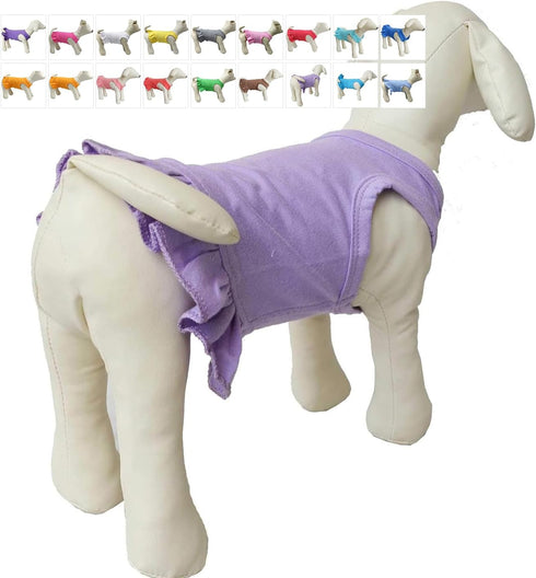 Pet Clothes Small Dog Blank Color Sport Dress T-Shirts Tanks for Female Dogs, 100% Cotton (XS, Violet)
