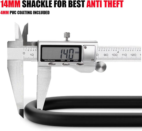 USHAKE Heavy Duty Bike Combination U Lock, Anti Theft Paddle Lock for Bicycle, Electric Scooter, Motorcycles