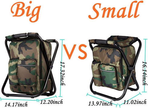 FCFKUK 3 in1 Backpack Backpack Bright starl Upgraded Large Size Multifunction Fishing Chair, Portable Hiking Camouflage