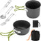 SS SUNSBELL Camping Cooking Set, Non-Stick Pot and Pan Set for 1-2 People Outdoor Cooking