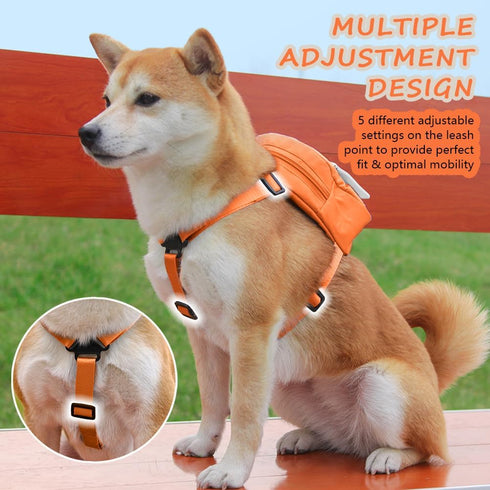 Dog Backpack Harness with Leash, Cute Pet Puppy Backpacks with Built-in Poop Bag Dispenser for Small Medium Dogs (S,