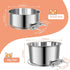 Pet Dog Food Water Bowl for Cage, Stainless Steel Non-Spill Kennel Hanging Cats Bowls with Clamp Holder Crate Feeder Dish for Small Medium Large Dogs (Silver, L (84 & 44 OZ Slow Feeder))
