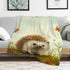 PALNKART Hedgehog Grass Butterfly Flannel Blanket for Sofa Bed Travel Camping Chair, Multi-Purpose