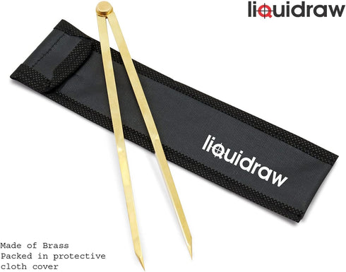 8" (20cm) Liquidraw Solid Brass Navigation Divider | Single Handed Marine Nautical Plotting Tool | Professional