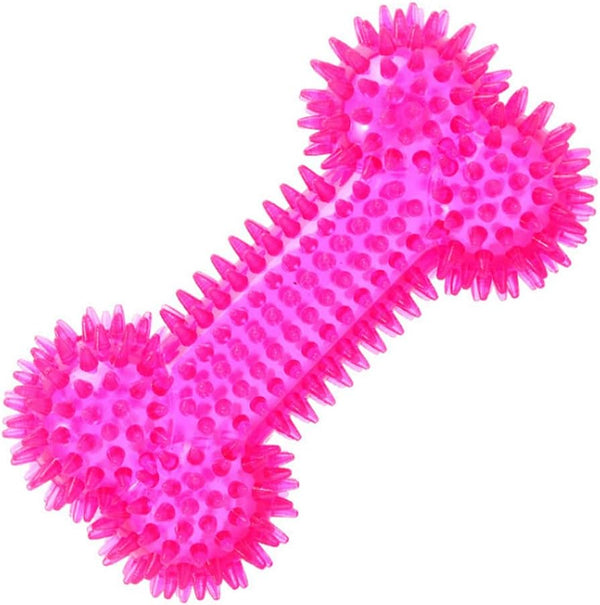 Dog Squeaky Bone Chew Toy for Aggressive Chewers, Durable Rubber Bone Toy for Teeth Cleaning and Training