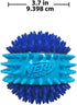 3.7in 3-Part Nerf Dog TPR Spike Squeak Ball Dog Toy - Dark Blue/Light Blue