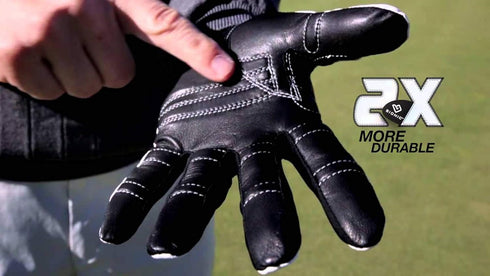 Improved 2X Long Lasting Golf Glove - Bionic RelaxGrip, Patented Double-Row Finger Grip, Men's Cadet Large