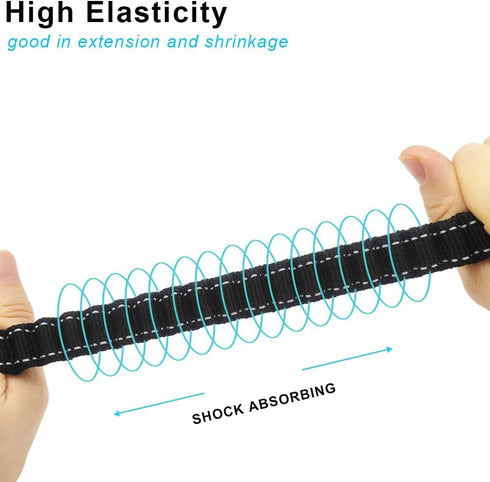 5-7FT Reflective Bungee Dog Leash, Anti-Pull Shock Absorption Nylon Elastic Walking Leash for Small Medium Dogs