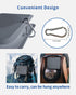 Collapsible Portable 2-in-1 Dog Bowl, Silicone Travel Food Water Bowl with Carabiner, Anti-Spill, Anti-Skid (Grey)