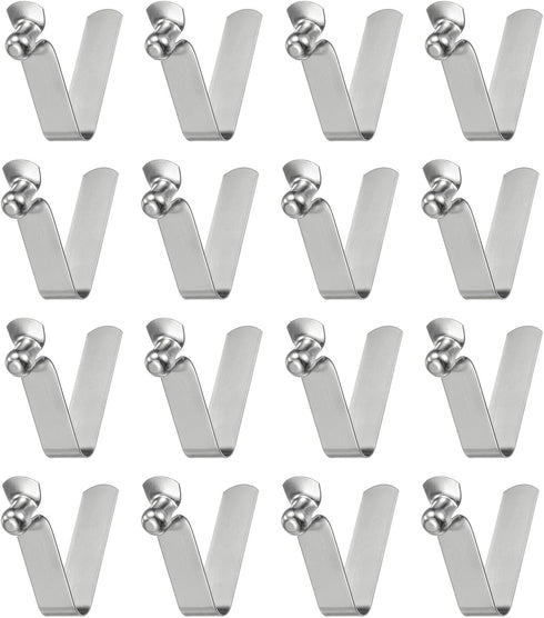 HARFINGTON 16pcs Single Button Kayak Paddle Snap Spring Clip, 7x8.5x36mm, 65Mn Spring Steel V-Shaped Clips for Camping