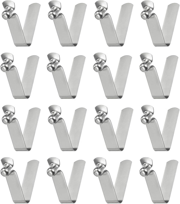 HARFINGTON 16pcs Single Button Kayak Paddle Snap Spring Clip, 7x8.5x36mm, 65Mn Spring Steel V-Shaped Clips for Camping