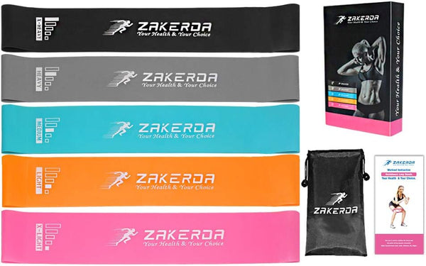Resistance Loops Exercise Booty Bands Set of 5 for Home Fitness, Pilates, and Yoga Training