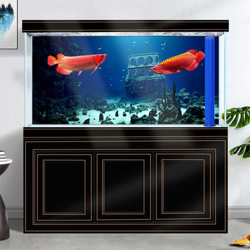 36X24IN Natural Underwater Aquarium Background, 3D Fish Reef Decoration Background with 8 EVA Double-Sided Tape