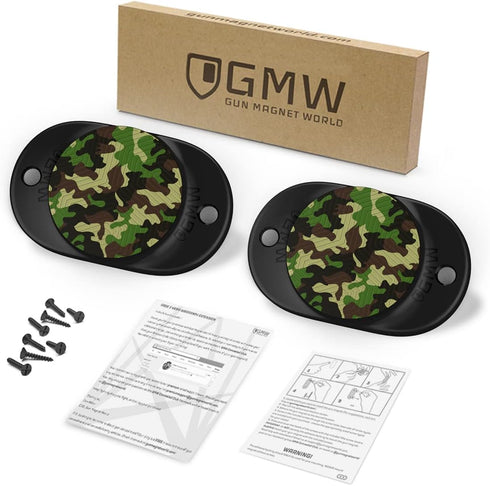 GMW Gun Magnet 2-Pack, 30 lbs Rating Magnetic Gun Mount for Car, Truck, Desks, Safes, Indoor Gun Racks