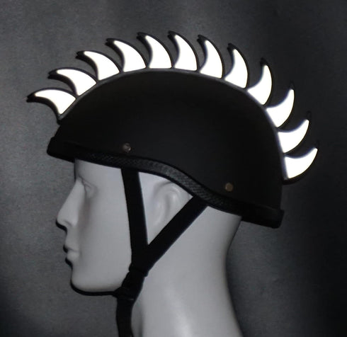 Reflective Punk Rubber Mohawk Warhawk Wig Accessory for Ski Skate Bike Motorcycle Helmet