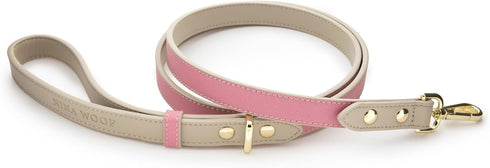 Rio Vegan Leather Dog Leash, 4ft Padded Luxury Lead for Large and Medium Dogs, Compatible with Dog Collars (Pink)