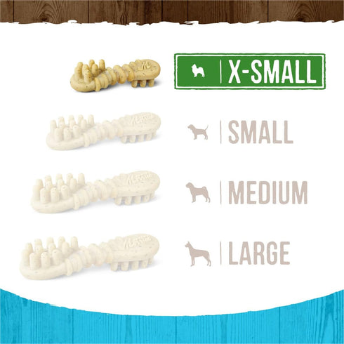 Merrick Fresh Kisses Natural Dental Chews Toothbrush Treats for Tiny Dogs 5-15 Lbs - 106 ct. Box