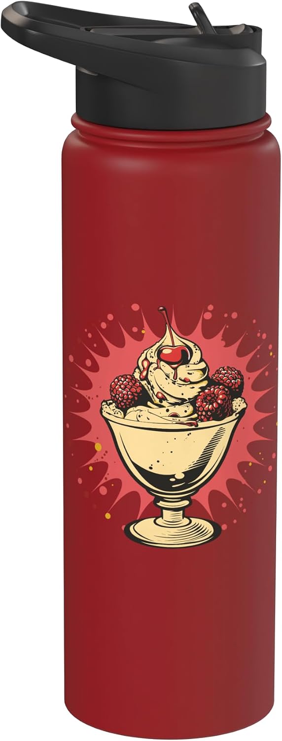 Ice Cream Shirts and Giveaways Ice Cream Cup Graphic Sorbet Stainless Steel Insulated Water Bottle