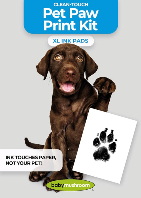 Large Inkless Pet Paw Print Kit, Clean-Touch Ink Pads for Large Dogs, Keepsake Frames & Accessories