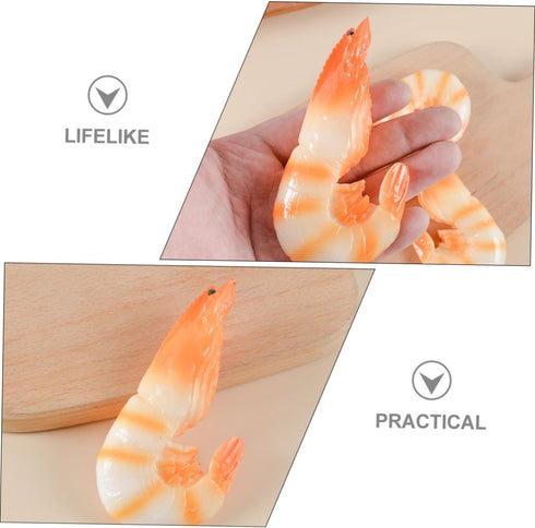2pcs Abaodam Artificial Shrimp Model Aquarium Shrimp Tank Accessory Fake Figurines for Display